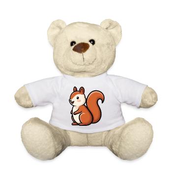 Playful Squirrel Charm - Teddy Bear - white - Front