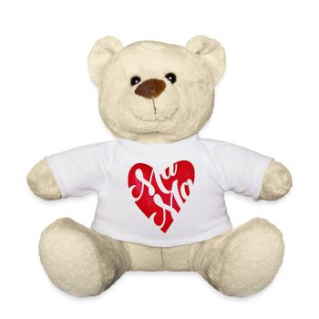 Red Heart Mama - Mom Gift - Teddy Bear - white - Front