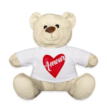 Love Red Heart - Love Gift - Teddy Bear - white - Front