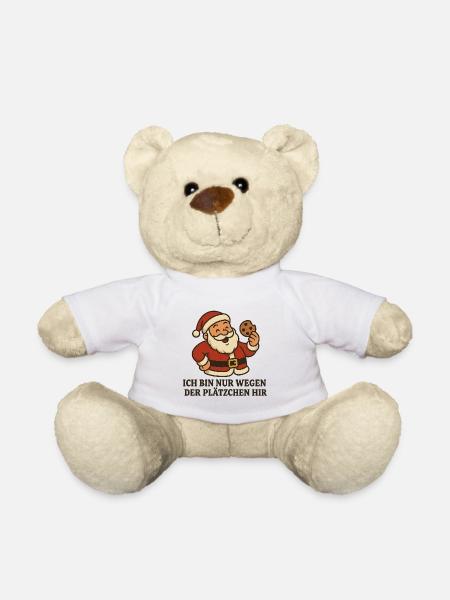 Santa Cookie Saying - Teddy Bear - white