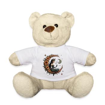 Lunar Goddess in Flowers - Teddy Bear - white - Front