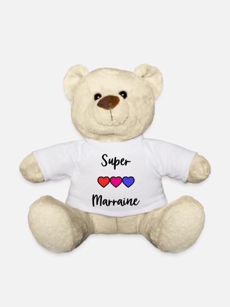 MARRAINE, SUPER MARRAINE, PARRAIN, FILLEUL - Nounours - blanc