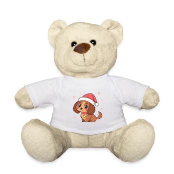 Chiot Noël au Chapeau Rouge - Nounours - blanc - Devant