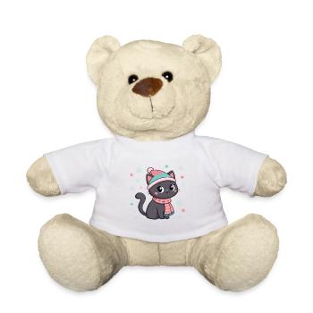 Winterschwarzes Kätzchen - Teddy - Weiß - Vorne