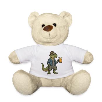 Dino Biertrinker im Denim - Teddy - Weiß - Vorne