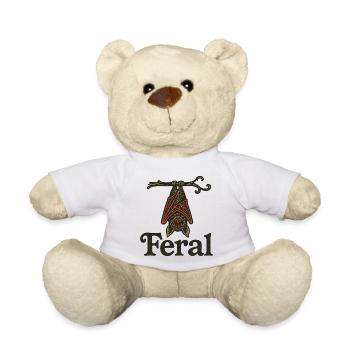 Wilde Fledermauswappen Vintage-Illustration - Teddy - Weiß - Vorne