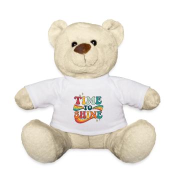Time to Shine Retro Rainbow - Teddy Bear - white - Front