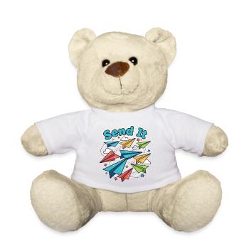 Send It Paper Airplanes - Teddy Bear - white - Front