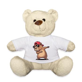 Cool Capybara Dabbing - Teddy Bear - white - Front