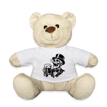 Bräutigam Junggeselle Bier Skelett - Teddy - Weiß - Vorne