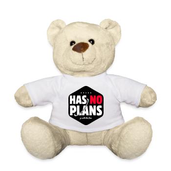 Has No Plans Go With The Flow - Teddy Bear - white - Front