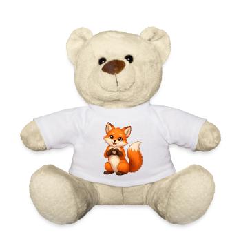 Love Fox Heart Shape - Teddy Bear - white - Front