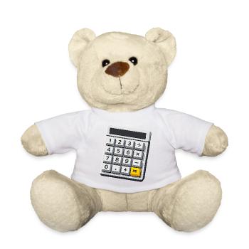 Calculatrice de costumes de carnaval Professeur de maths - Nounours - blanc - Devant