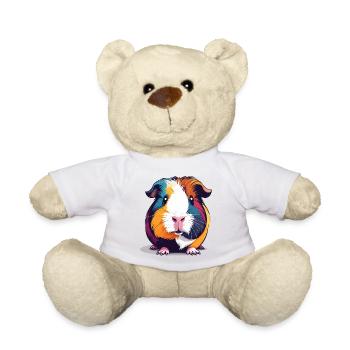 Colorful Guinea Pig Pop Art Illustration - Teddy Bear - white - Front