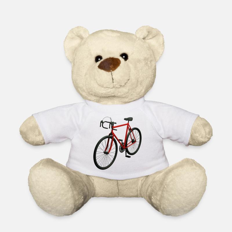 Retro Road Bike - Teddy Bear - white