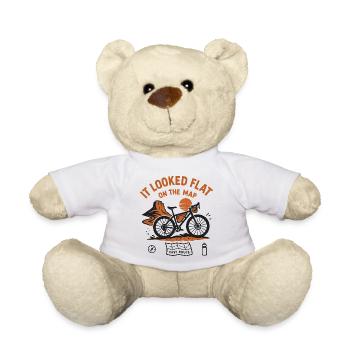 Flat On the Map Cycling Route Tee - Teddy Bear - white - Front