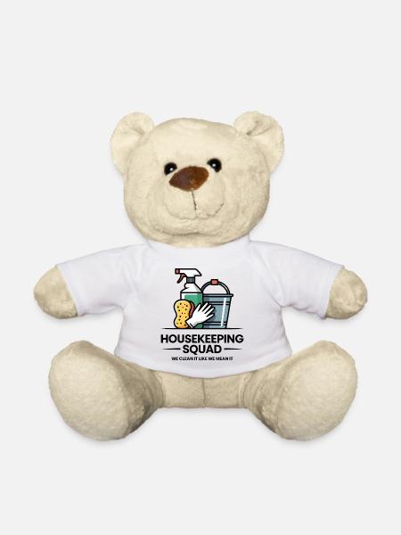 Lustiges Putzen Design - Teddy - Weiß