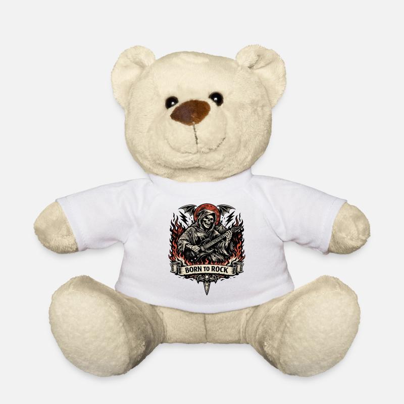 Born to Rock Grim Reaper - Teddy Bear - white