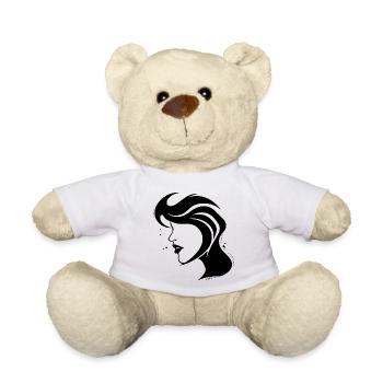 Silhouette Frau - Abstraktes Gesicht - Teddy - Weiß - Vorne