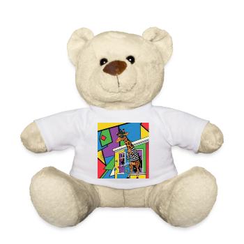 Giraffen-Diebstahl-Pop-Art - Teddy - Weiß - Vorne
