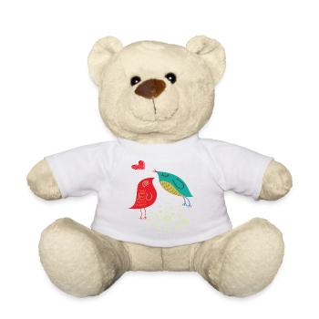 verliebte Vögel - Teddy - Weiß - Vorne