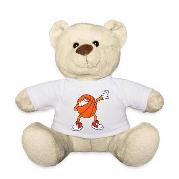 Basketball Dabbing Cartoon lustiges Sportdesign - Teddy - Weiß - Vorne