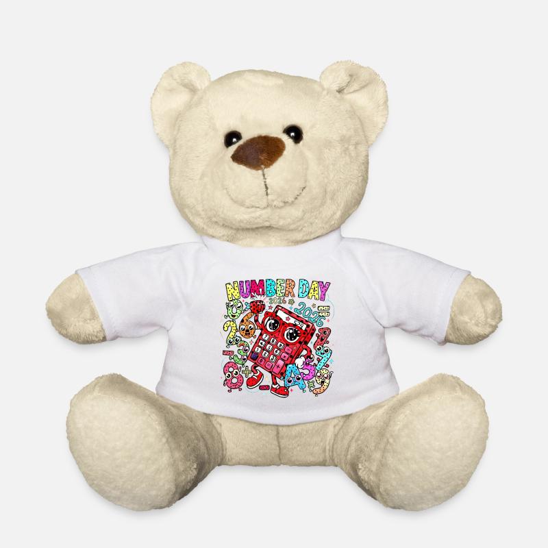 Number Day 2026 Neon-Rechner - Teddy - Weiß
