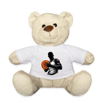 Basketball player with ball - Teddy Bear - white - Front