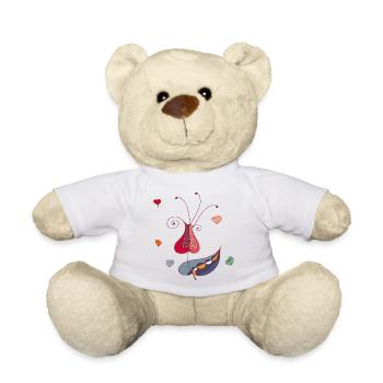 Heart Flower - Teddy Bear - white - Front