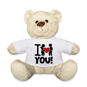 Ich Liebe Dich Valentinstag - Teddy - Weiß - Vorne