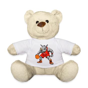 Rhinos Basketball Player / Baller - Teddy Bear - white - Front