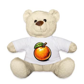 Comic Orange – Fruity Illustration Design 🍊 - Teddy Bear - white - Front