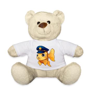 Policier poisson rouge - Nounours - blanc - Devant