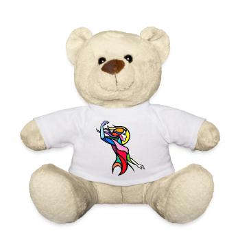 Femme abstraite colorée dansante - Nounours - blanc - Devant