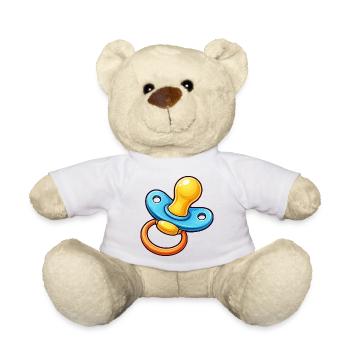 Schnuller Cartoon Baby - Teddy - Weiß - Vorne