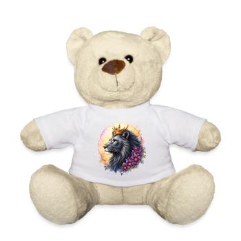 Royal Lion with Floral Crown - Teddy Bear - white - Front