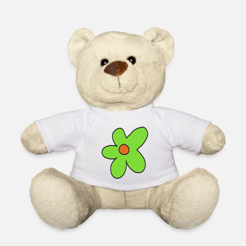Lime Flower Pop Art - Teddy Bear - white