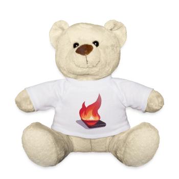 Smartphone in flames / illustration - Teddy Bear - white - Front