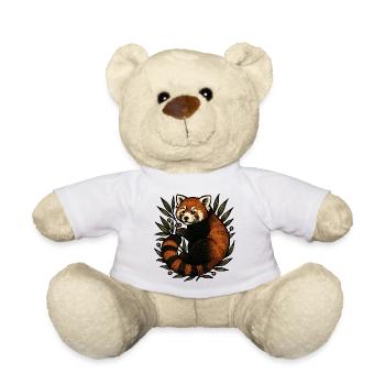 Roter Panda im Blattwerk - Teddy - Weiß - Vorne