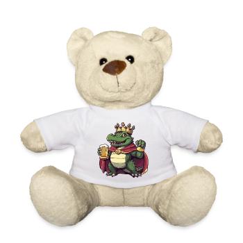 Alligator Beer King - Teddy Bear - white - Front
