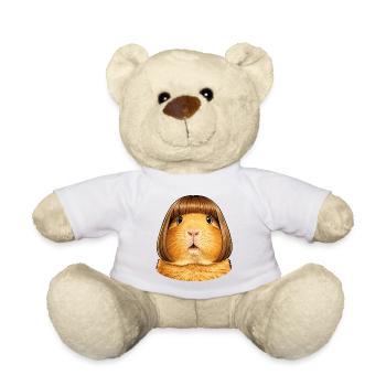Funny guinea pig with bob hairstyle - Teddy Bear - white - Front