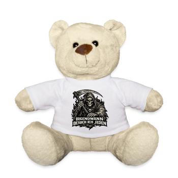 Sensenmann droht böse: Irgendwann besuch ich jeden - Teddy - Weiß - Vorne