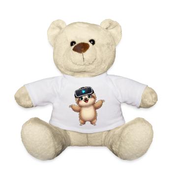 Fauler Faultier Virtual Reality Gamer Zocker - Teddy - Weiß - Vorne