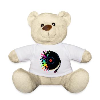 Turntable Colorful Pop Vinyl - Teddy Bear - white - Front