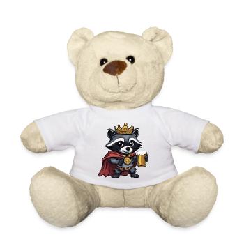 Raccoon Beer King - Teddy Bear - white - Front