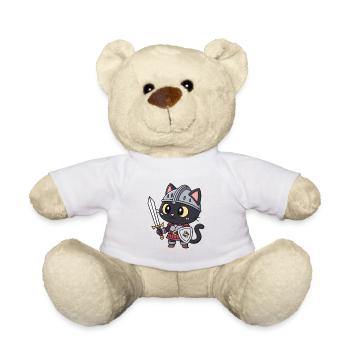 Niedliche bewaffnete Ritterkatze - Teddy - Weiß - Vorne