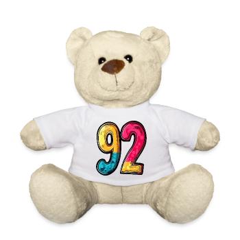 92 Zahl Bunt - Teddy - Weiß - Vorne