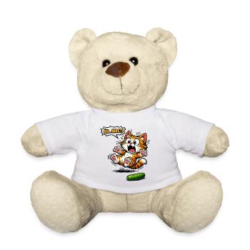 Lustige Katze Äh was Spruch Geschenk - Teddy - Weiß - Vorne