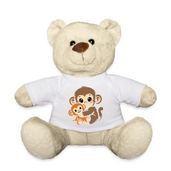 Punch Monkey Affe - Teddy Bear - white - Front
