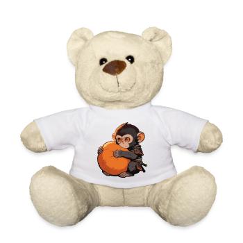 Cute Baby Monkey Gives Fist Punch Monkey Punch - Teddy Bear - white - Front